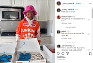 Quincy Wilson flaunting the gift Dunkin' sent him (Image Source: Instagram)
